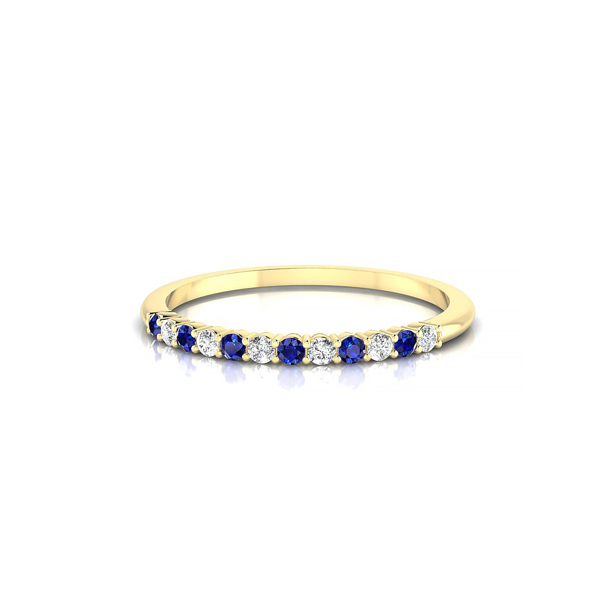 Passion | 18k Yellow Gold 1.5 mm Round Sapphire Ring