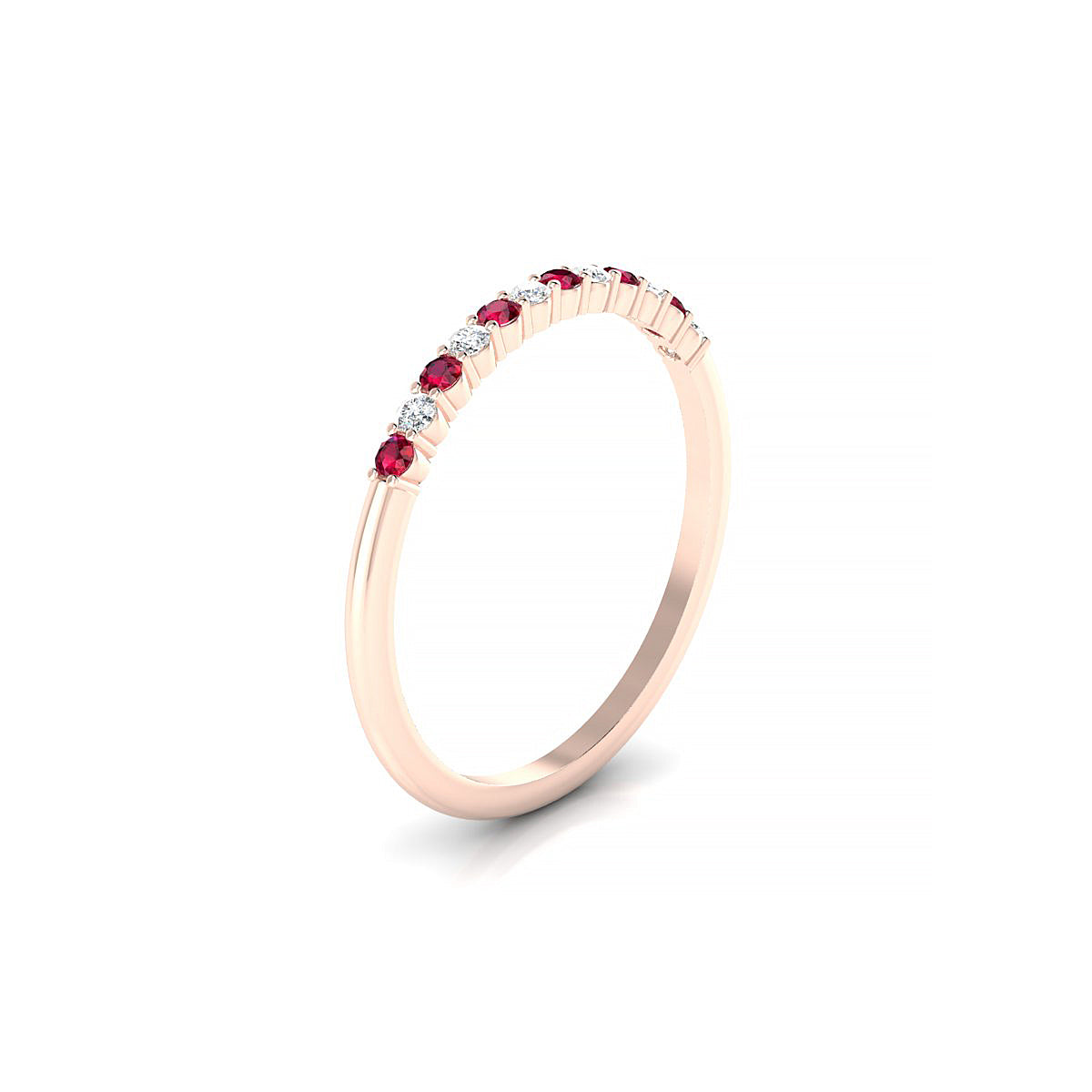 Passion | 18k Rose Gold 1.5 mm Round Ruby Ring