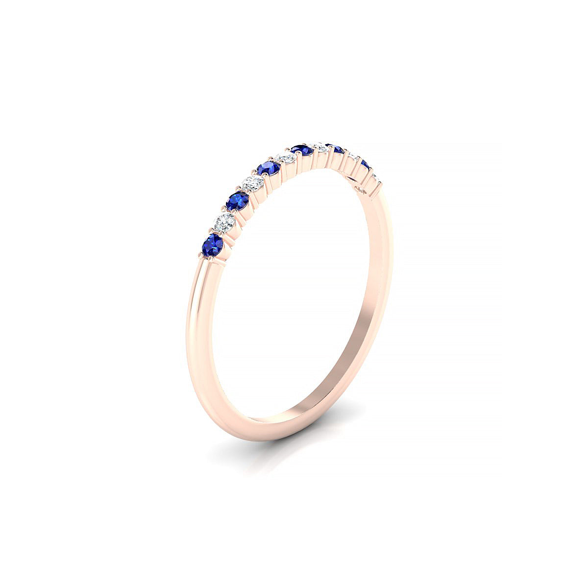 Passion | 18k Rose Gold 1.5 mm Round Sapphire Ring
