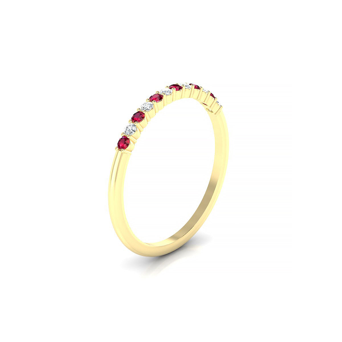 Passion | 18k Yellow Gold 1.5 mm Round Ruby Ring