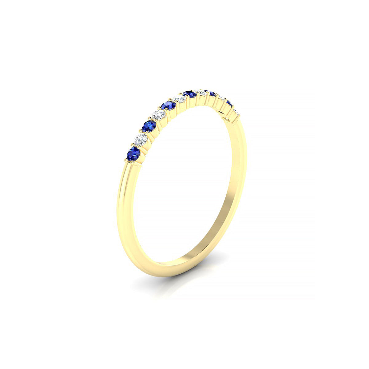 Passion | 18k Yellow Gold 1.5 mm Round Sapphire Ring