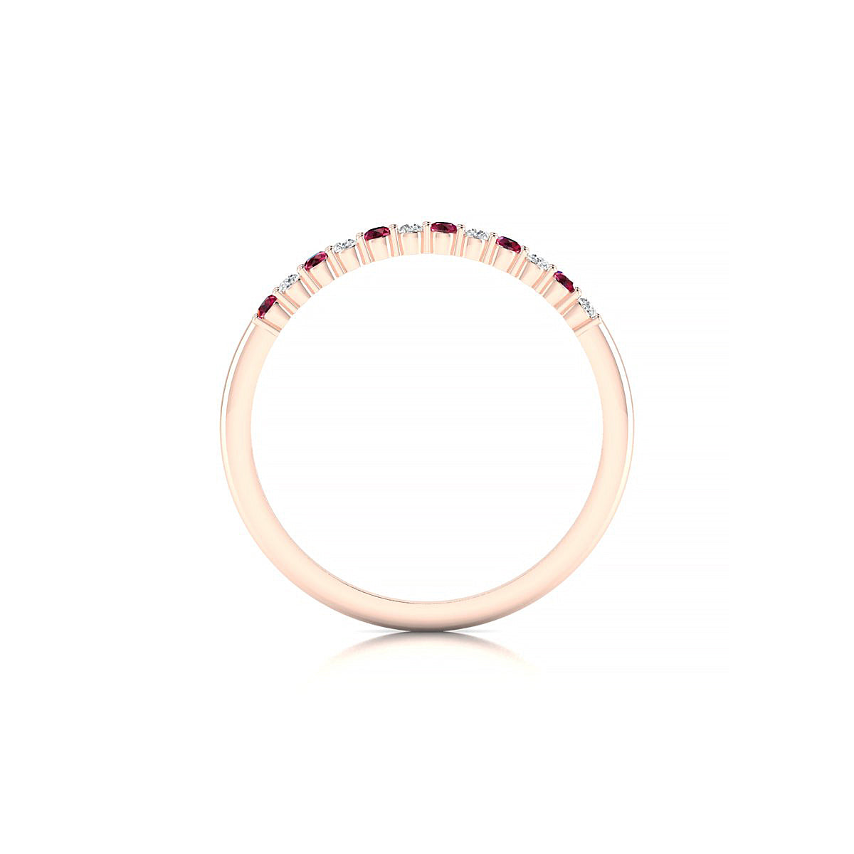 Passion | 18k Rose Gold 1.5 mm Round Ruby Ring