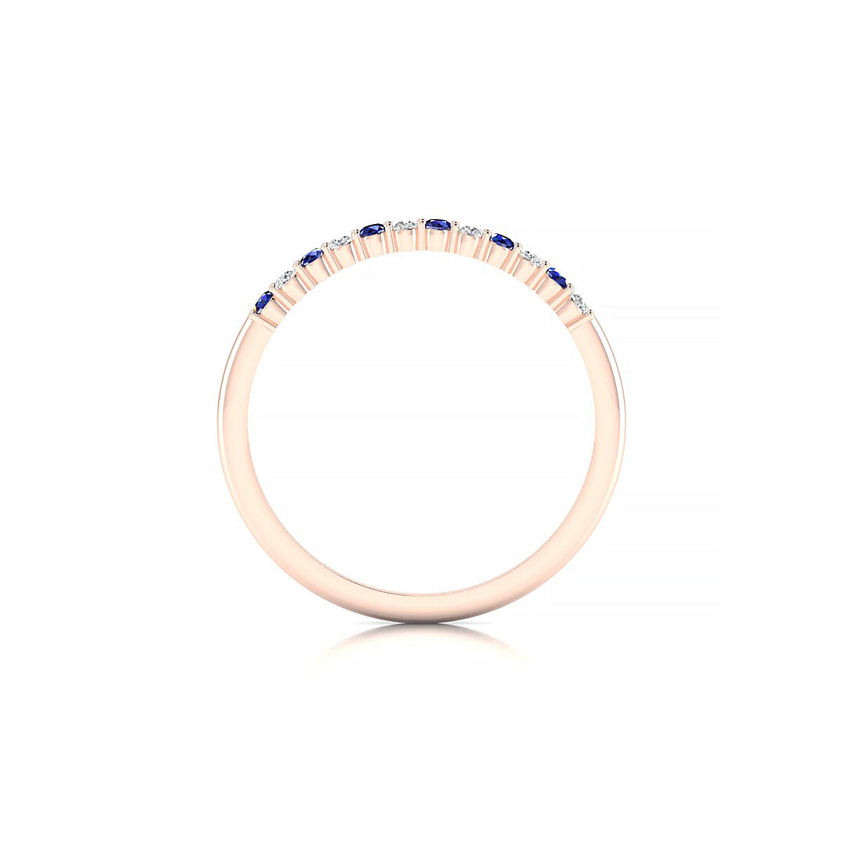 Passion | 18k Rose Gold 1.5 mm Round Sapphire Ring