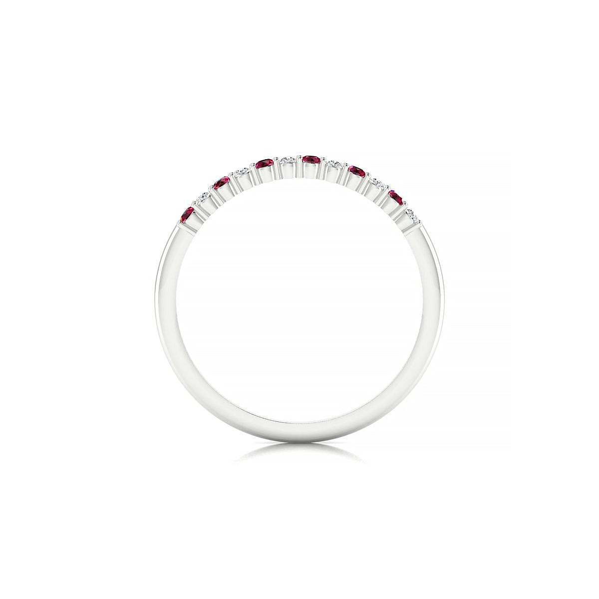 Passion | 18k White Gold 1.5 mm Round Ruby Ring