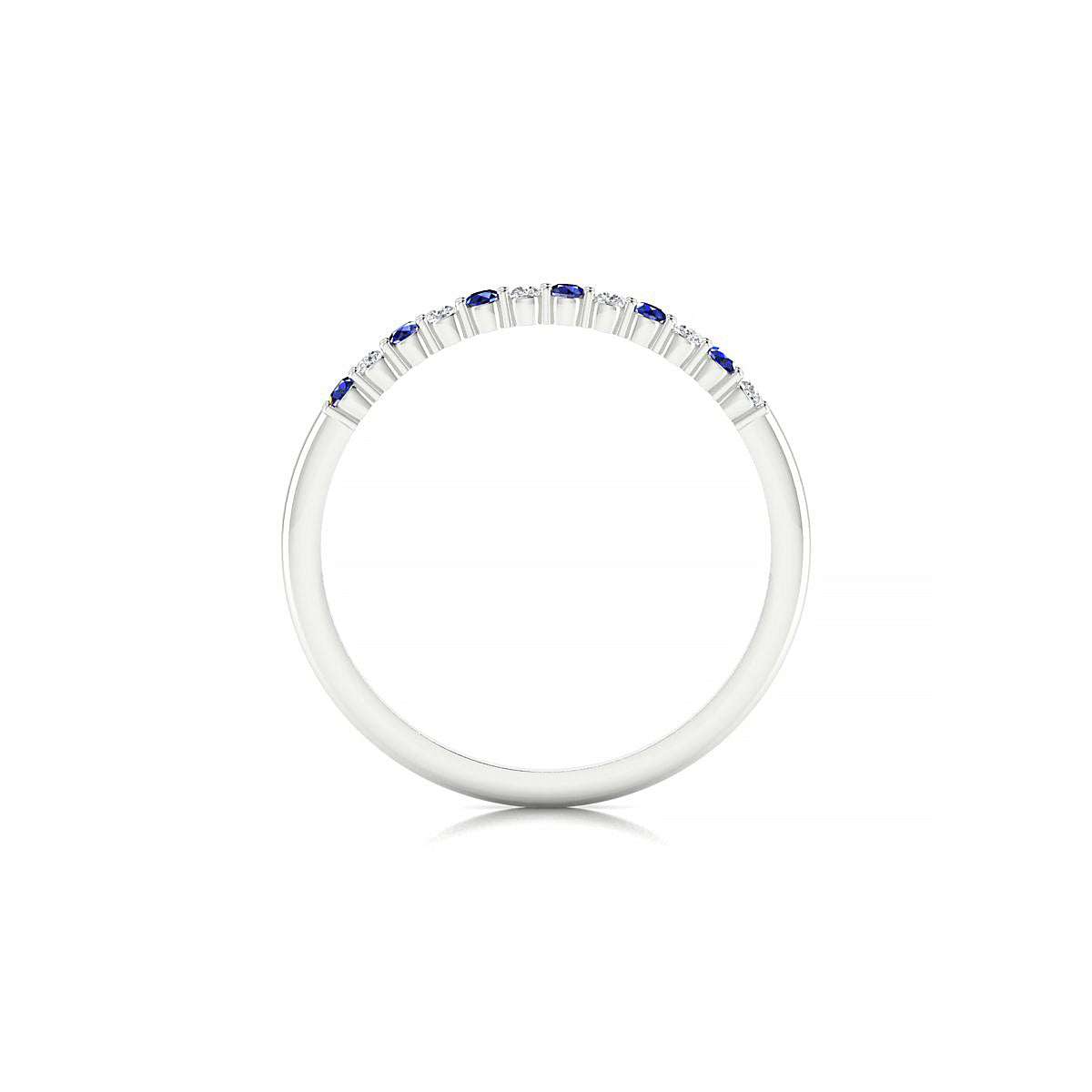 Passion | 18k White Gold 1.5 mm Round Sapphire Ring