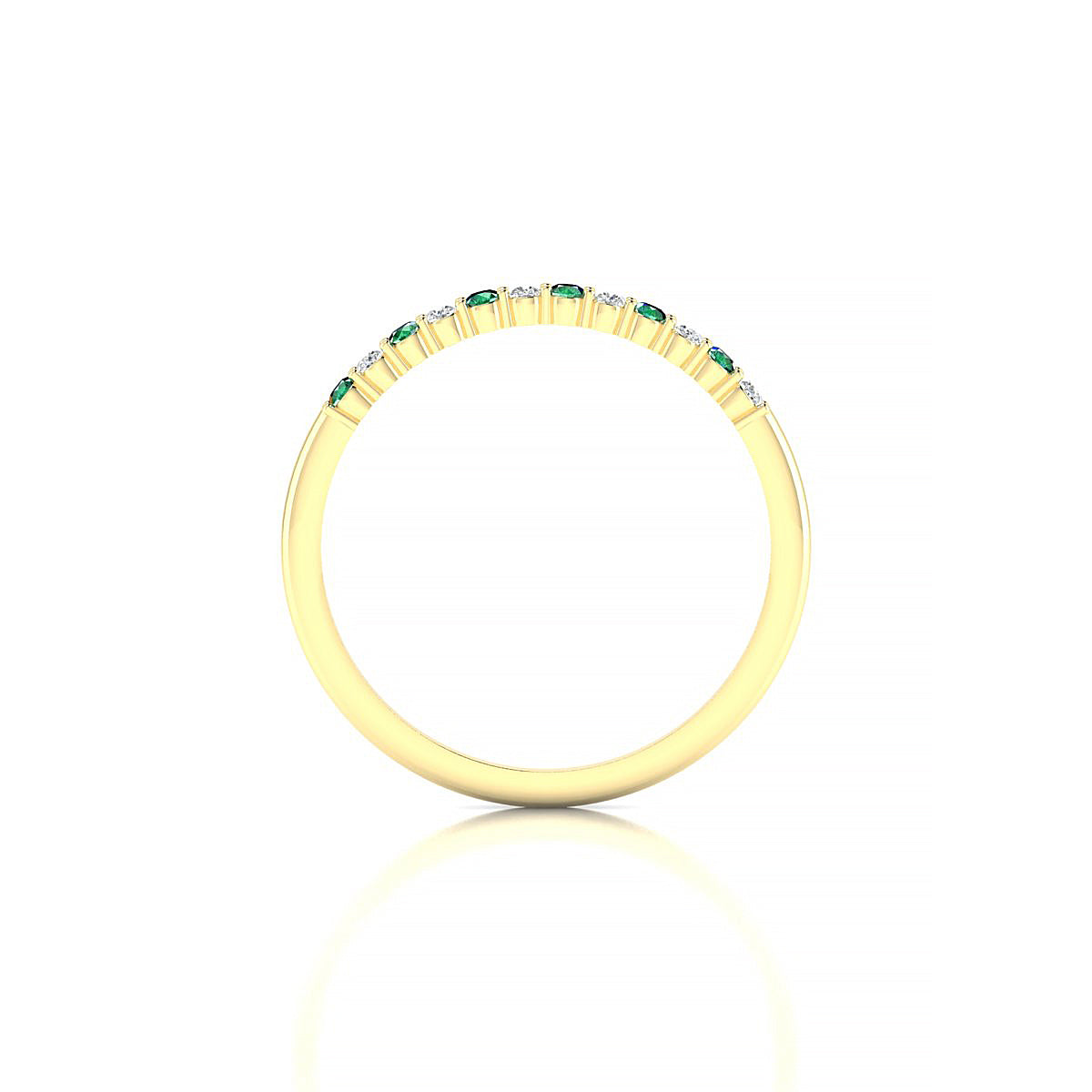 Passion | 18k Yellow Gold 1.5 mm Round Emerald Ring