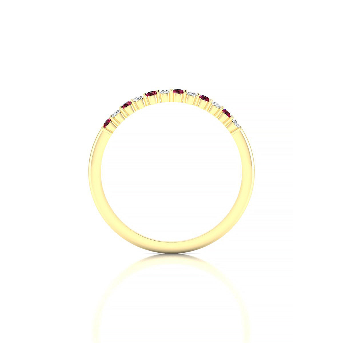 Passion | 18k Yellow Gold 1.5 mm Round Ruby Ring