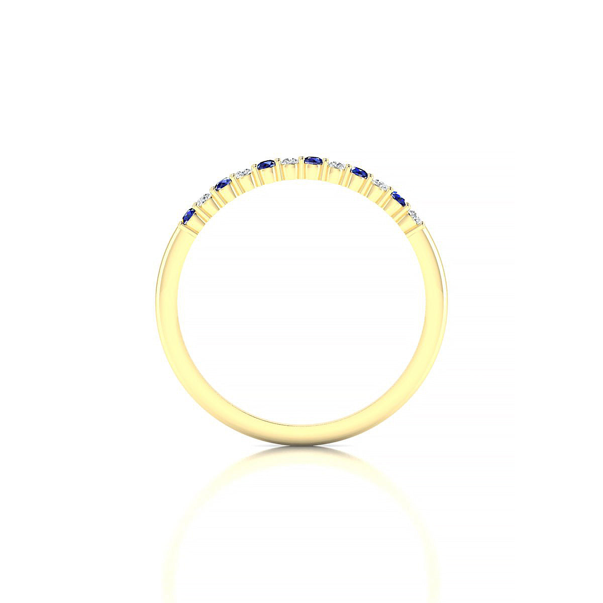 Passion | 18k Yellow Gold 1.5 mm Round Sapphire Ring