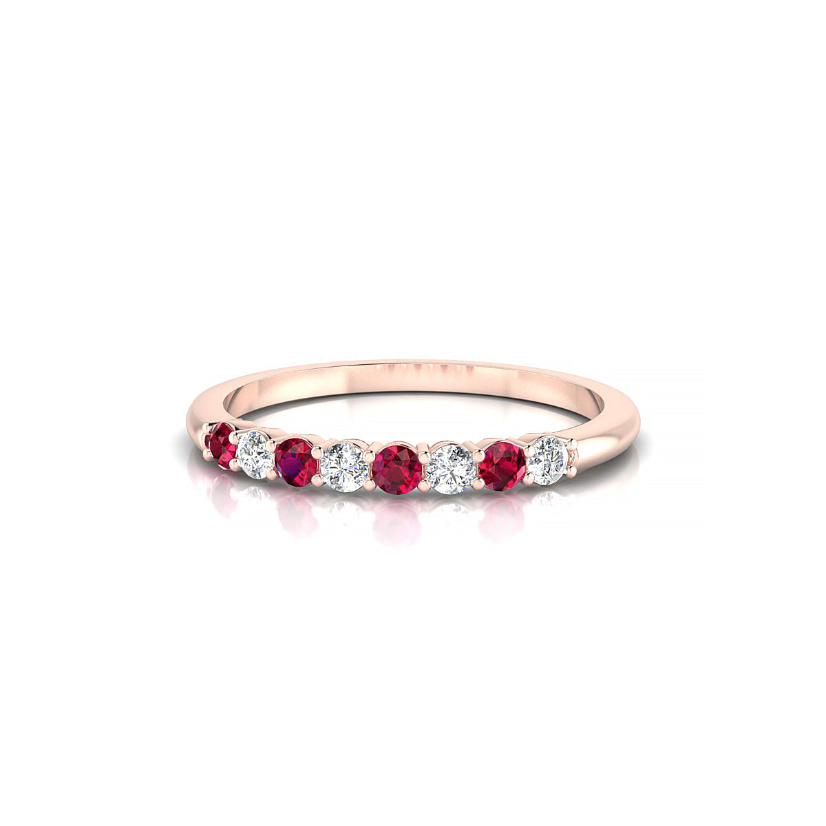 Passion | 18k Rose Gold 2 mm Round Ruby Ring