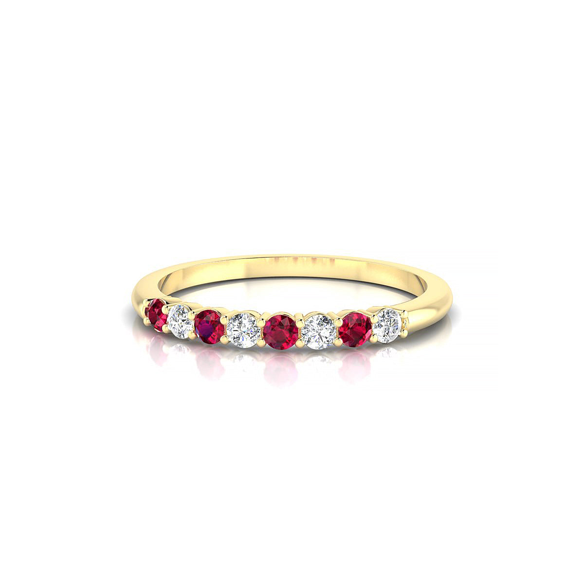 Passion | 18k Yellow Gold 2 mm Round Ruby Ring