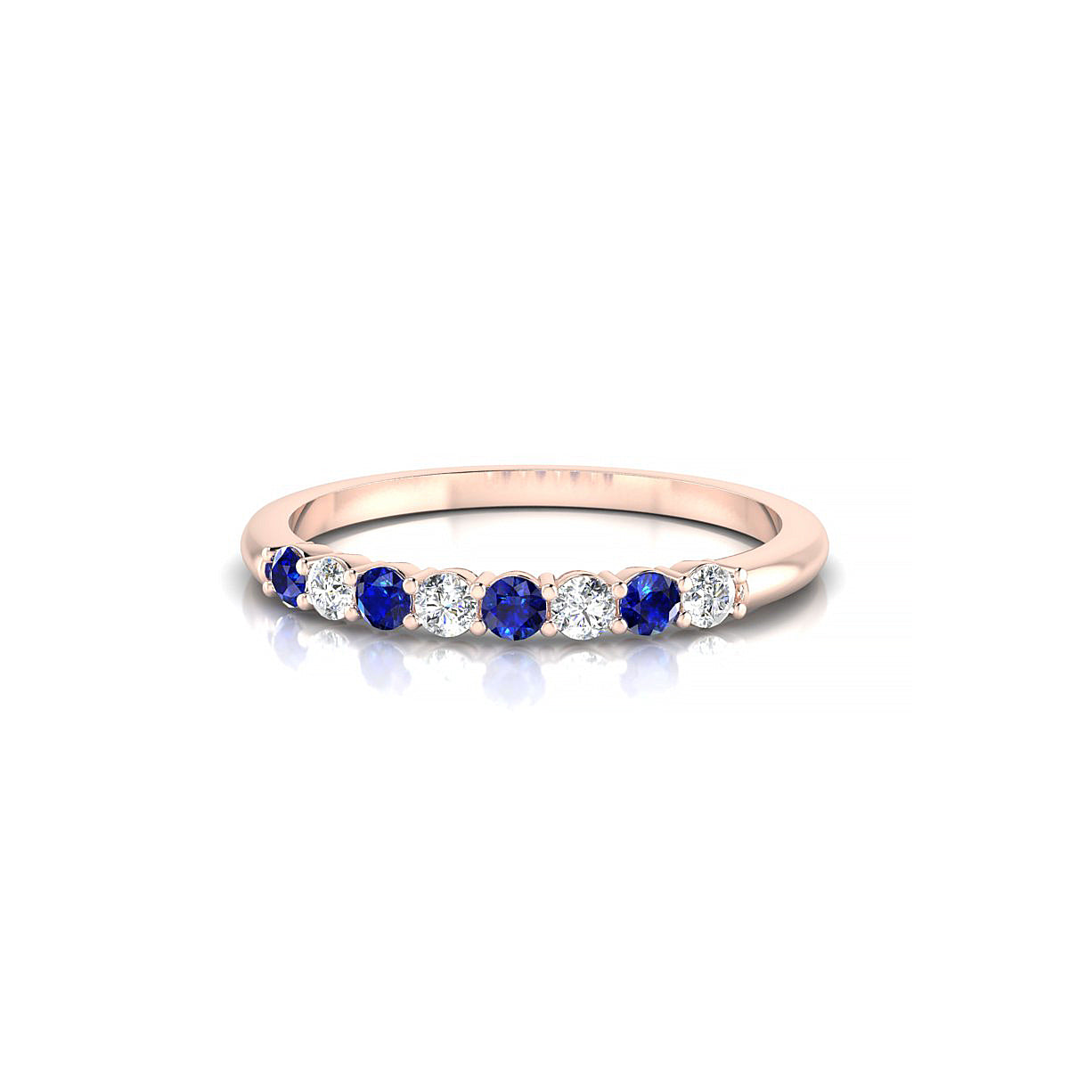 Passion | 18k Rose Gold 2 mm Round Sapphire Ring