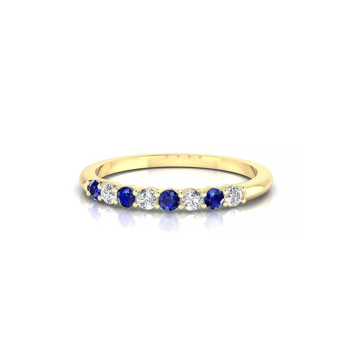 Passion | 18k Yellow Gold 2 mm Round Sapphire Ring