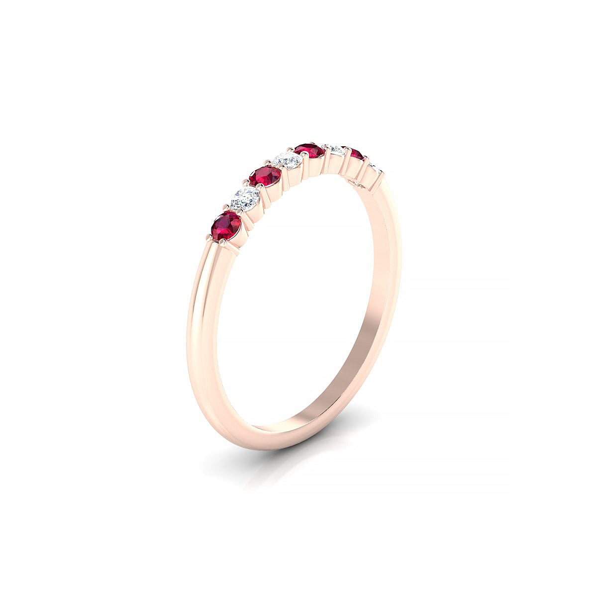 Passion | 18k Rose Gold 2 mm Round Ruby Ring