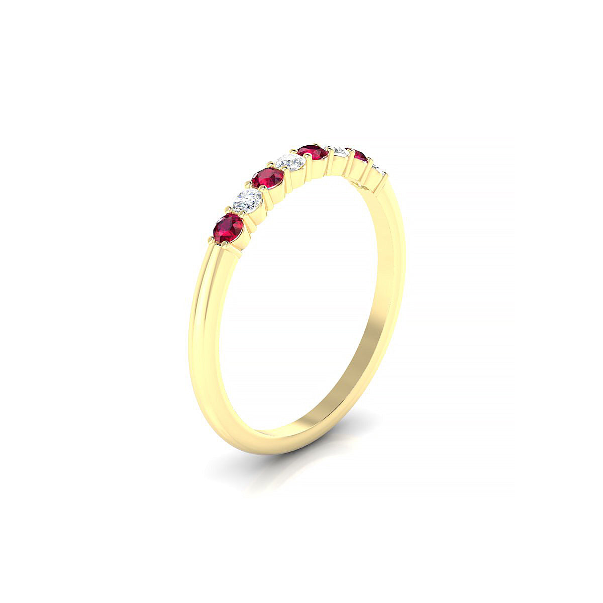 Passion | 18k Yellow Gold 2 mm Round Ruby Ring