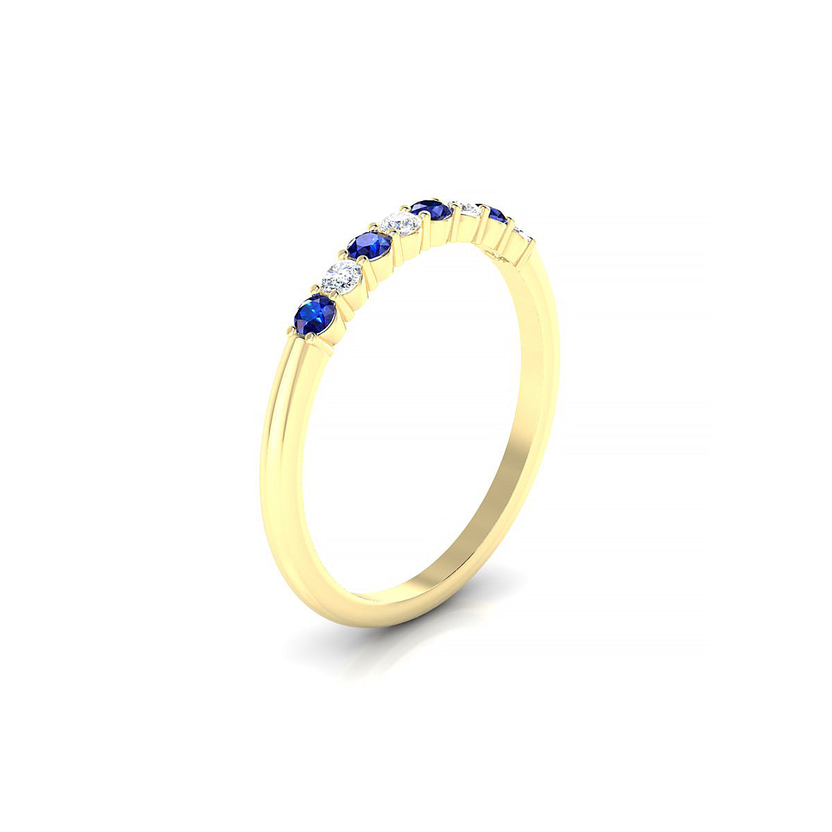 Passion | 18k Yellow Gold 2 mm Round Sapphire Ring