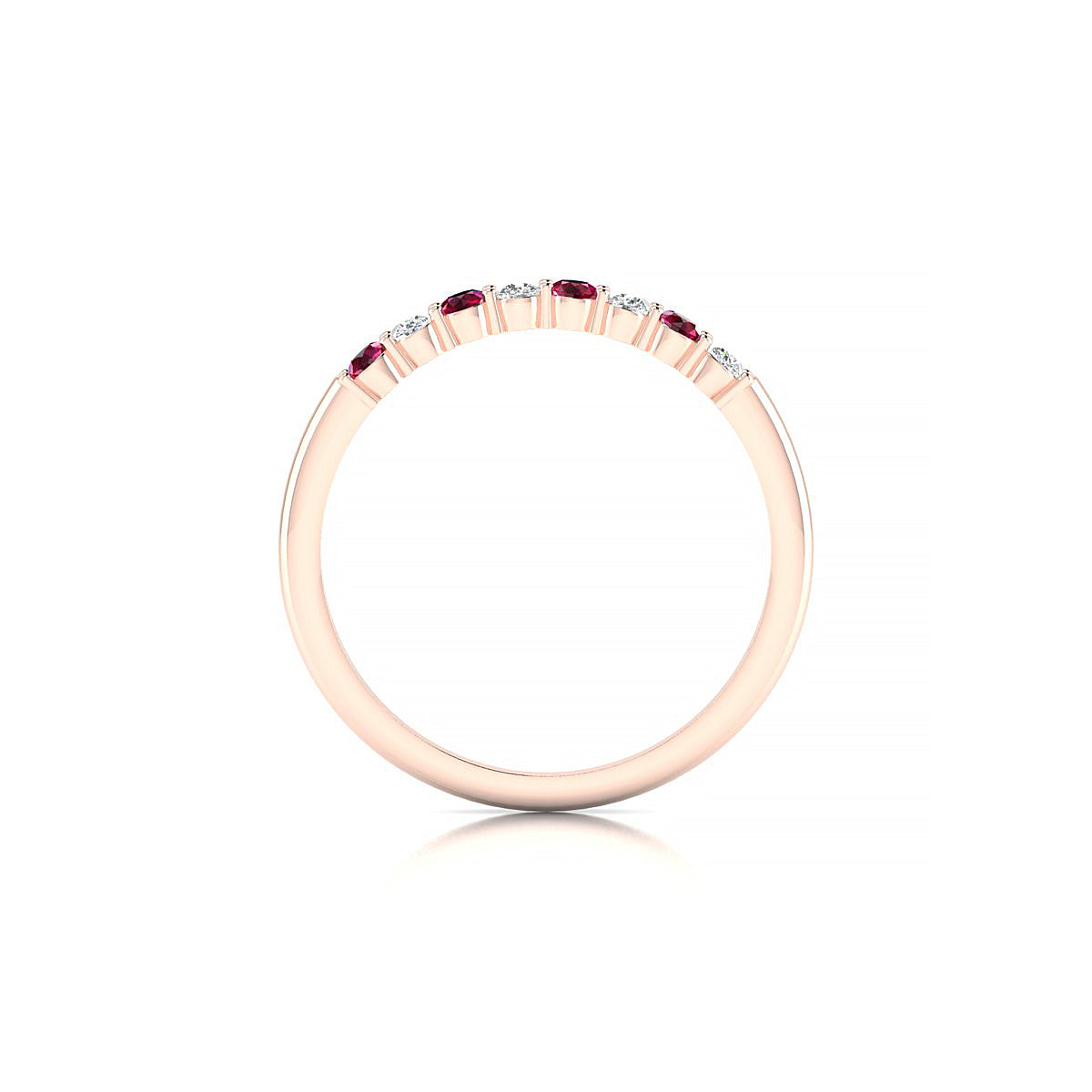 Passion | 18k Rose Gold 2 mm Round Ruby Ring
