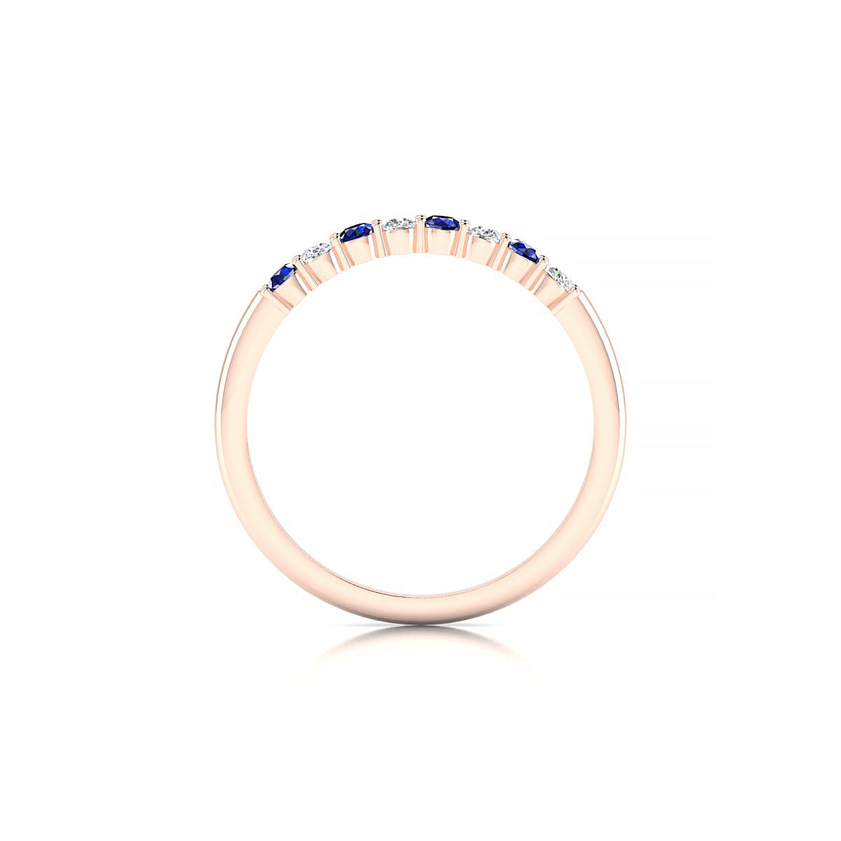 Passion | 18k Rose Gold 2 mm Round Sapphire Ring