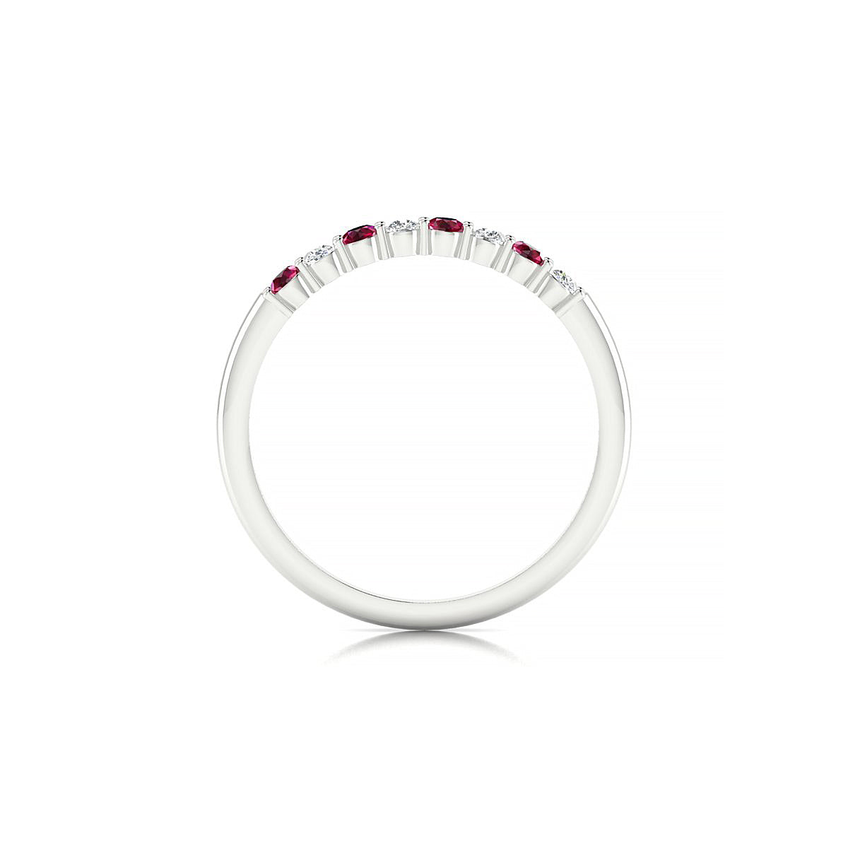 Passion | 18k White Gold 2 mm Round Ruby Ring