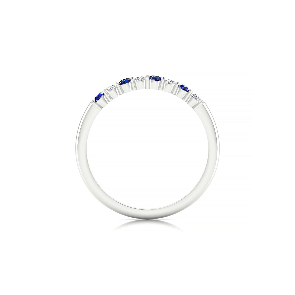 Passion | 18k White Gold 2 mm Round Sapphire Ring
