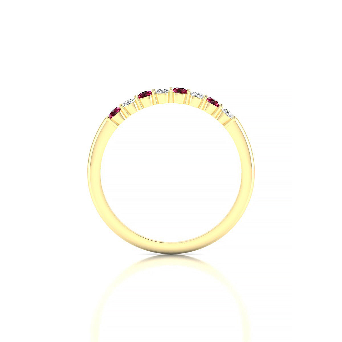 Passion | 18k Yellow Gold 2 mm Round Ruby Ring