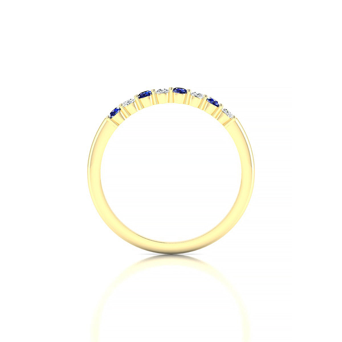 Passion | 18k Yellow Gold 2 mm Round Sapphire Ring
