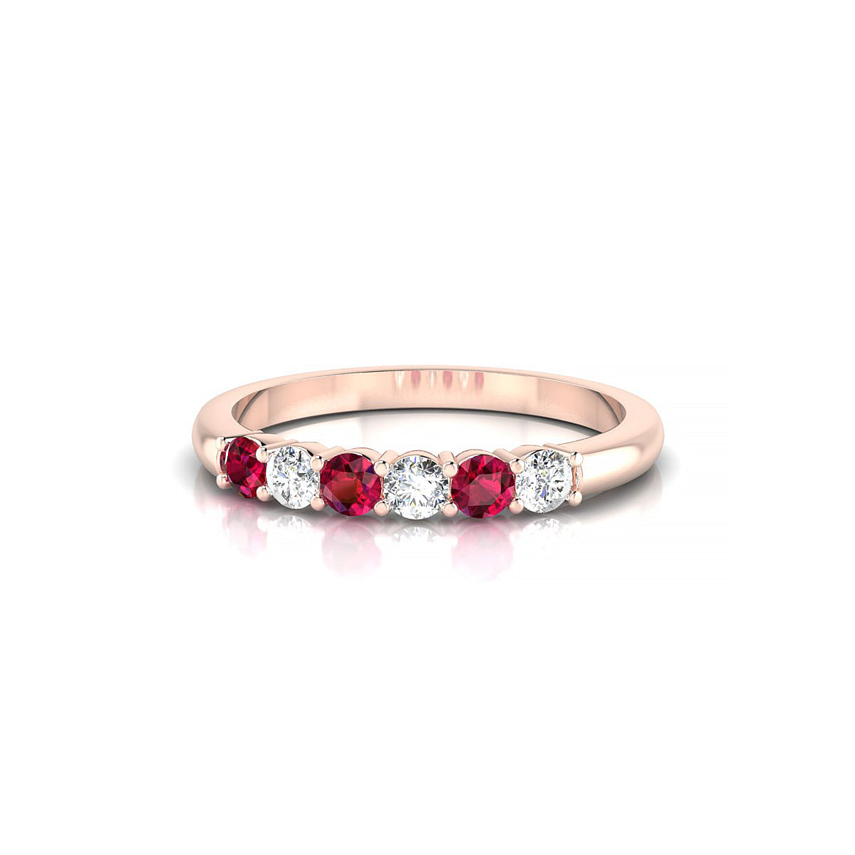 Passion | 18k Rose Gold 2.5 mm Round Ruby Ring