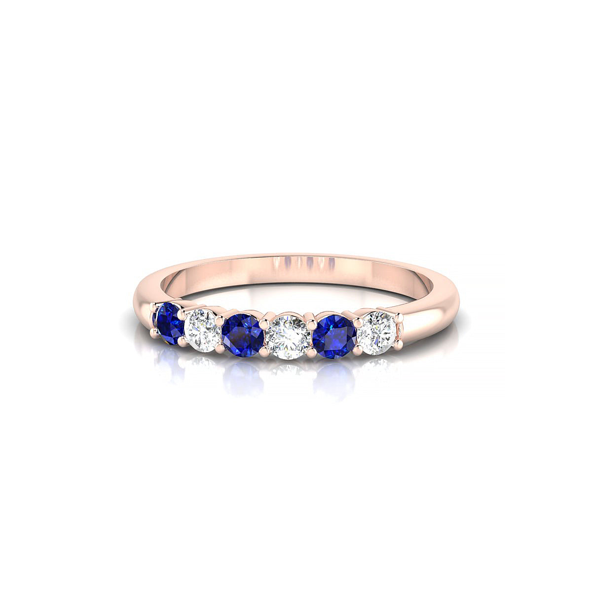 Passion | 18k Rose Gold 2.5 mm Round Sapphire Ring