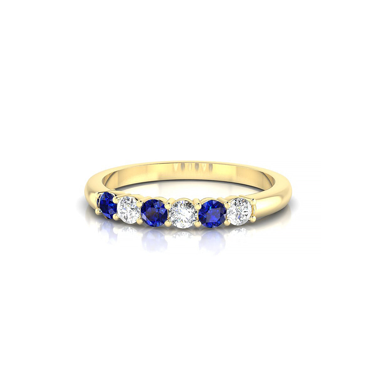 Passion | 18k Yellow Gold 2.5 mm Round Sapphire Ring