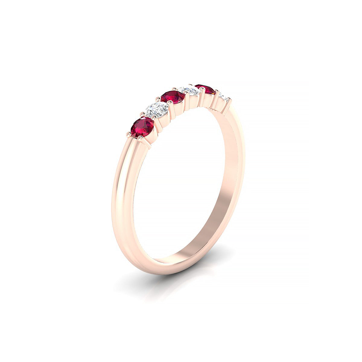 Passion | 18k Rose Gold 2.5 mm Round Ruby Ring