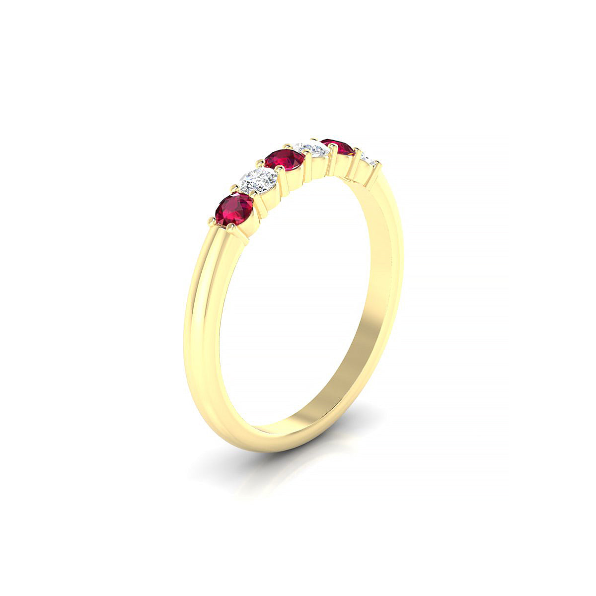 Passion | 18k Yellow Gold 2.5 mm Round Ruby Ring
