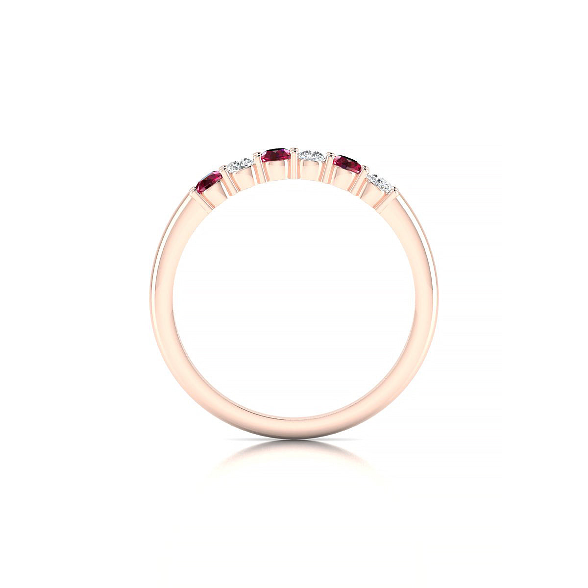 Passion | 18k Rose Gold 2.5 mm Round Ruby Ring