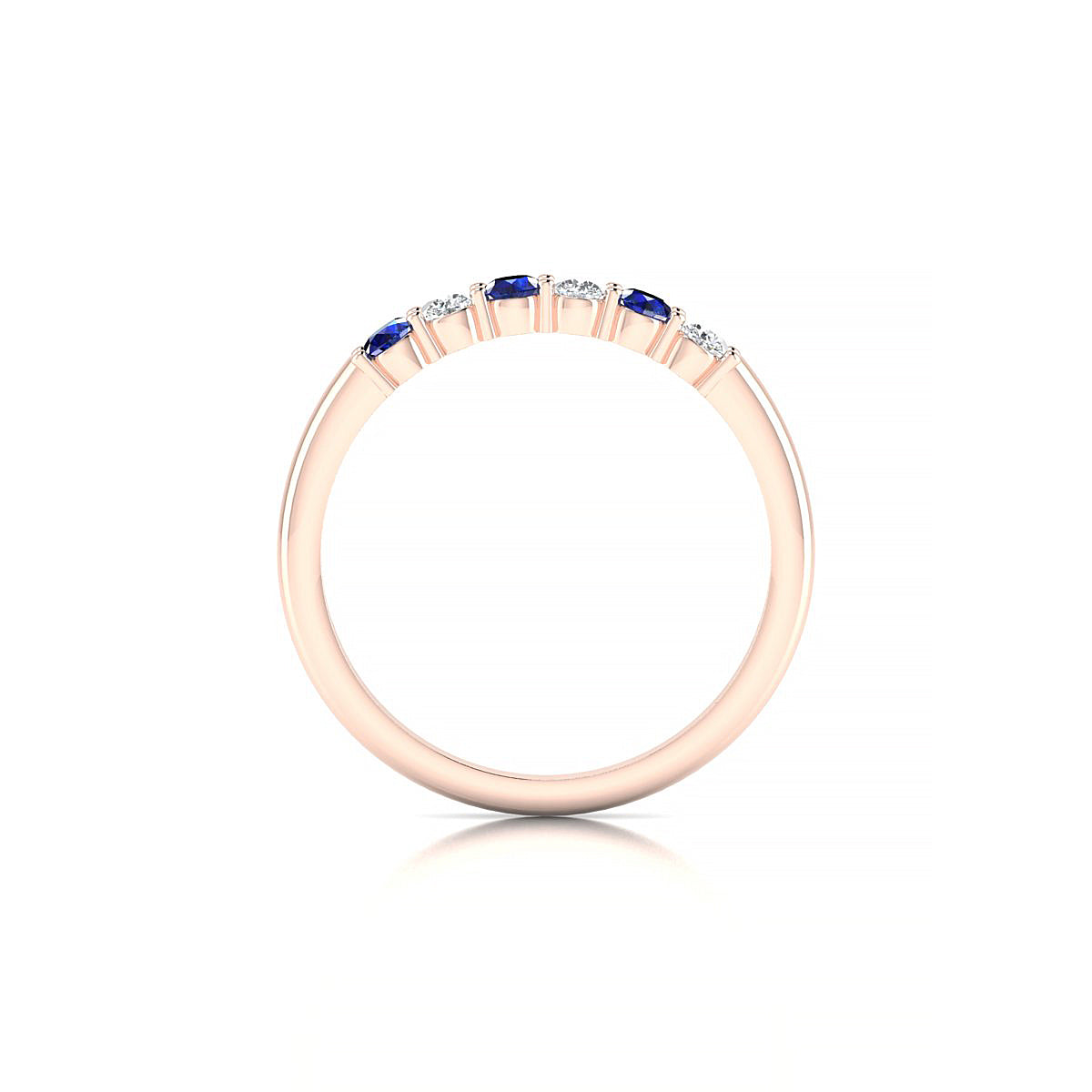 Passion | 18k Rose Gold 2.5 mm Round Sapphire Ring