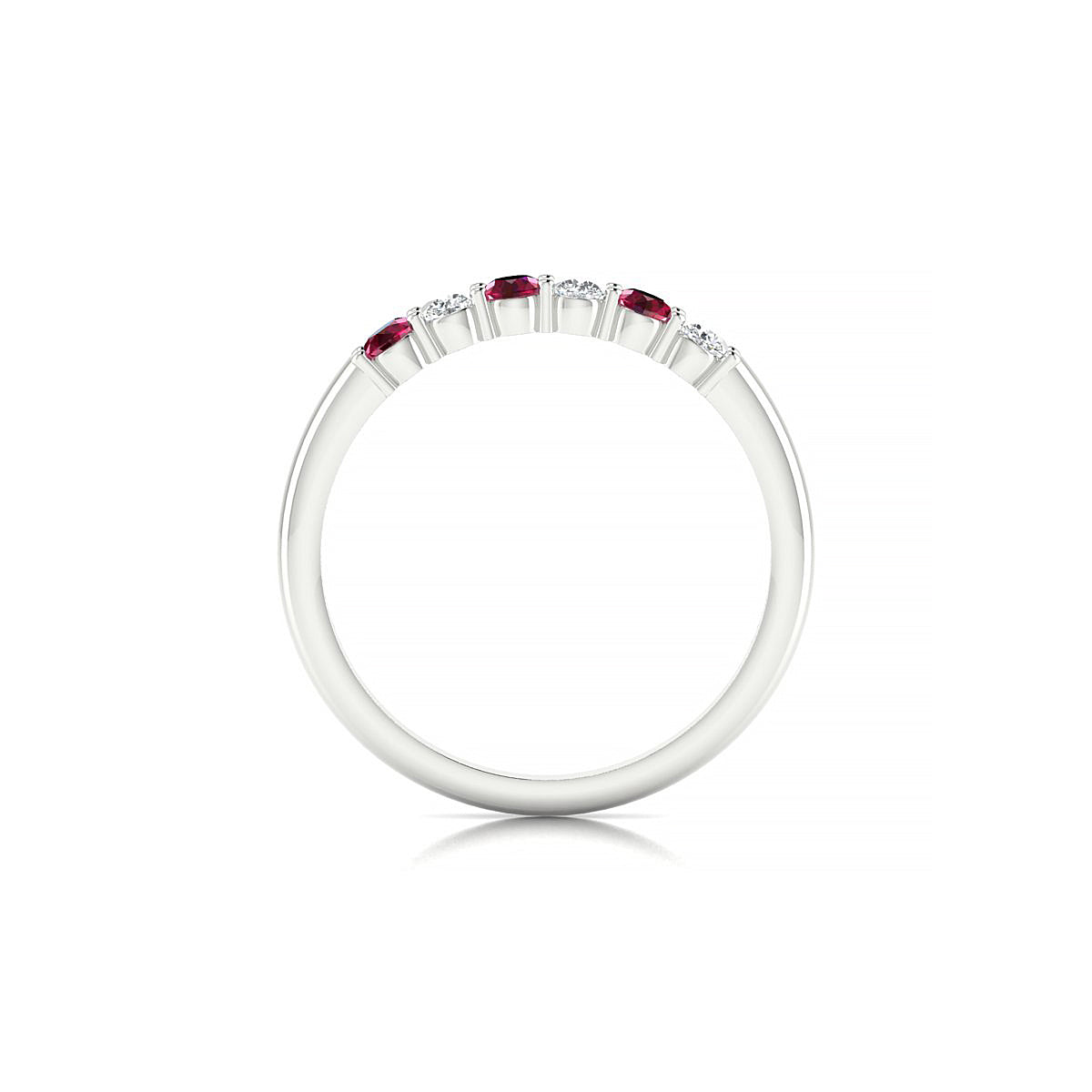 Passion | 18k White Gold 2.5 mm Round Ruby Ring