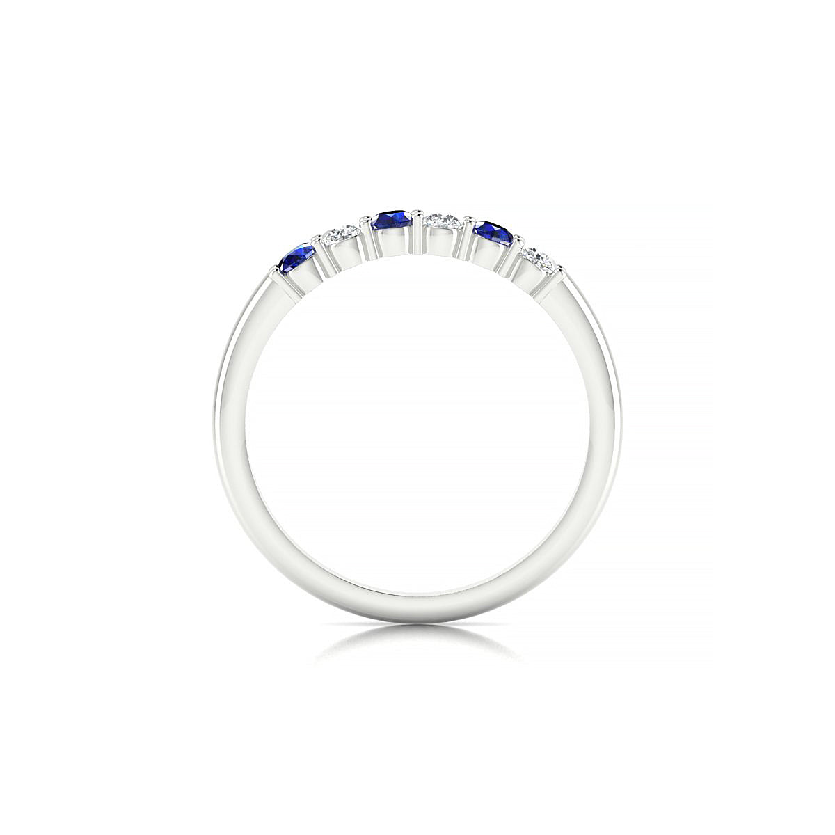 Passion | 18k White Gold 2.5 mm Round Sapphire Ring