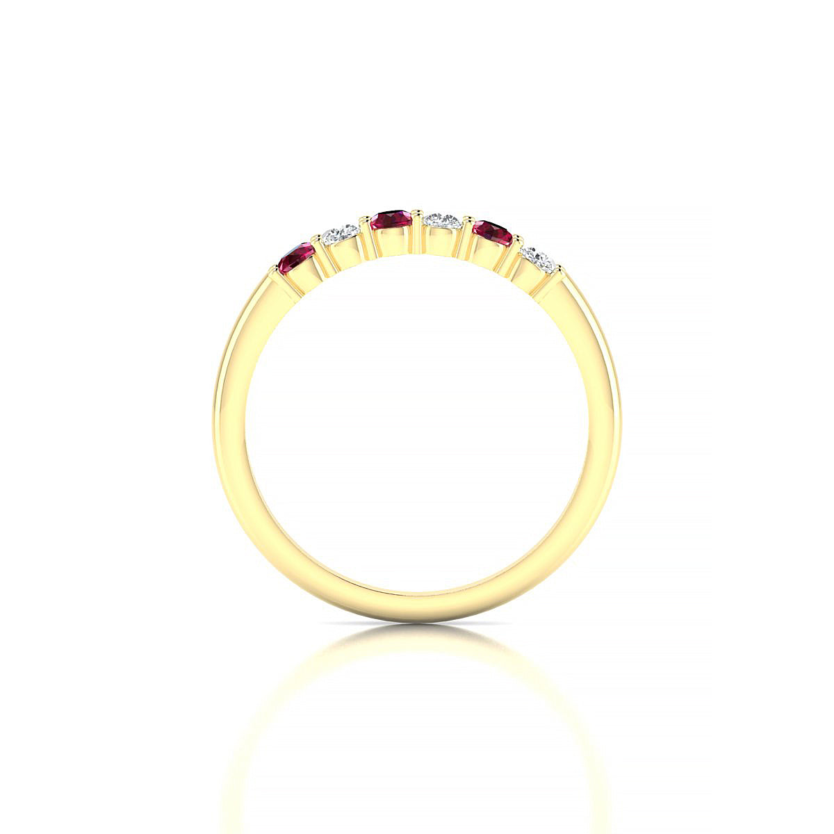 Passion | 18k Yellow Gold 2.5 mm Round Ruby Ring