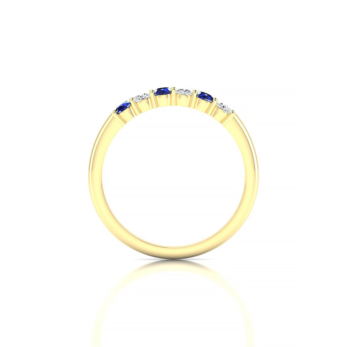 Passion | 18k Yellow Gold 2.5 mm Round Sapphire Ring