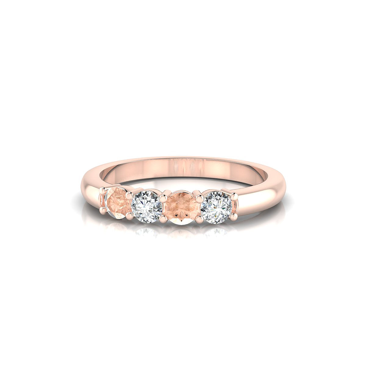 Passion | 18k Rose Gold 3 mm Round Morganite Ring