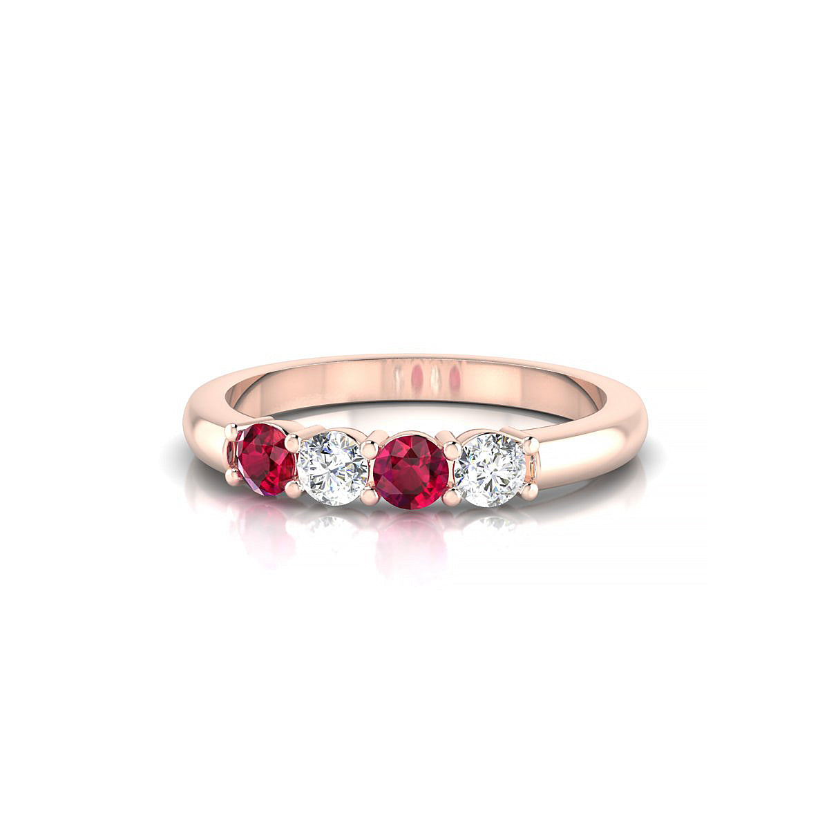 Passion | 18k Rose Gold 3 mm Round Ruby Ring