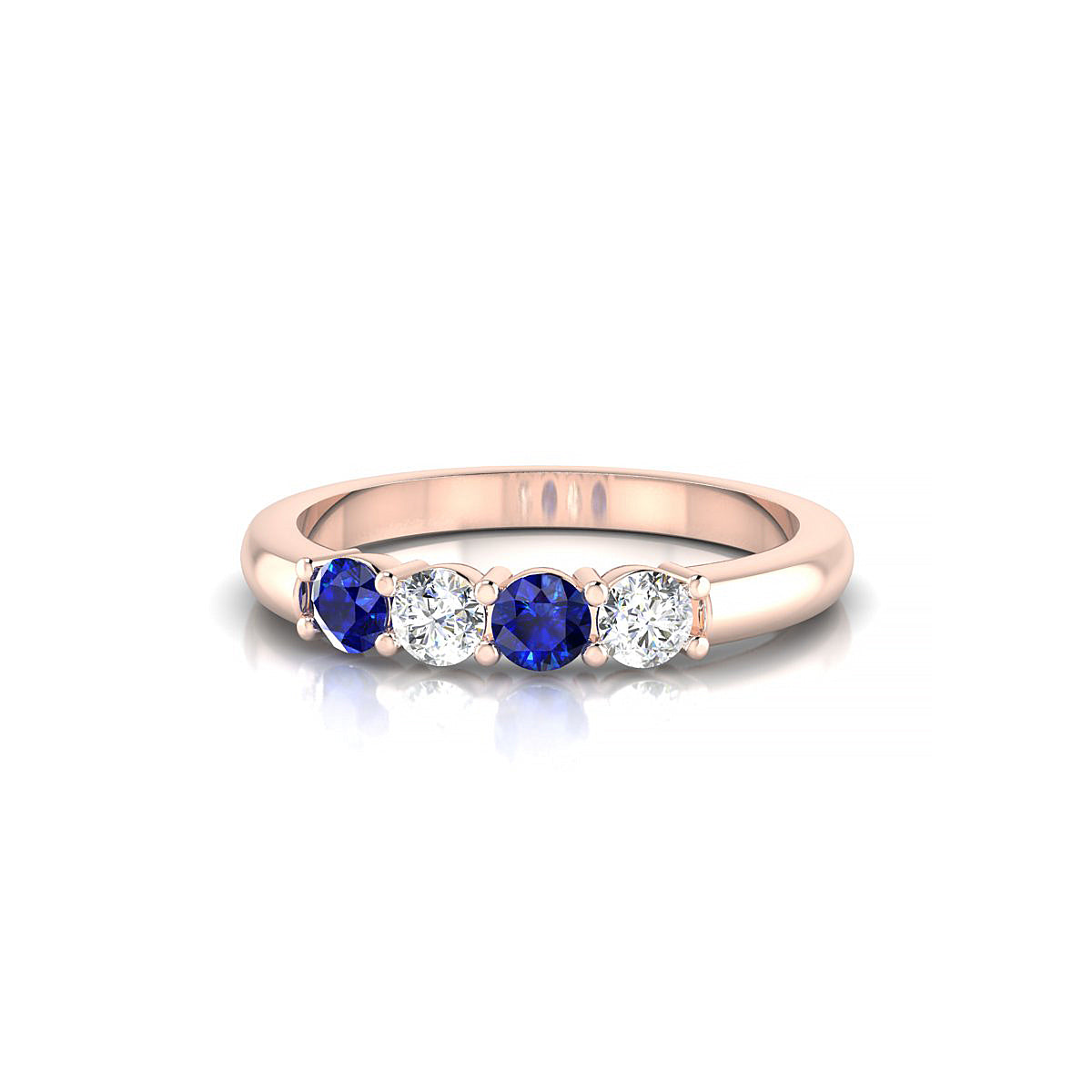 Passion | 18k Rose Gold 3 mm Round Sapphire Ring