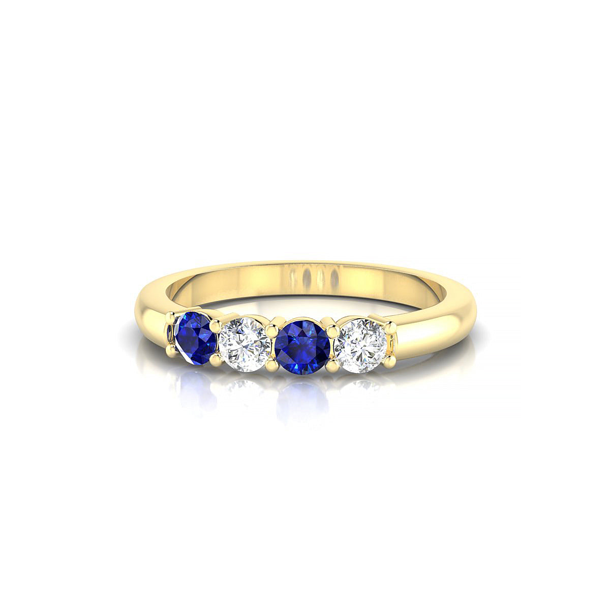 Passion | 18k Yellow Gold 3 mm Round Sapphire Ring