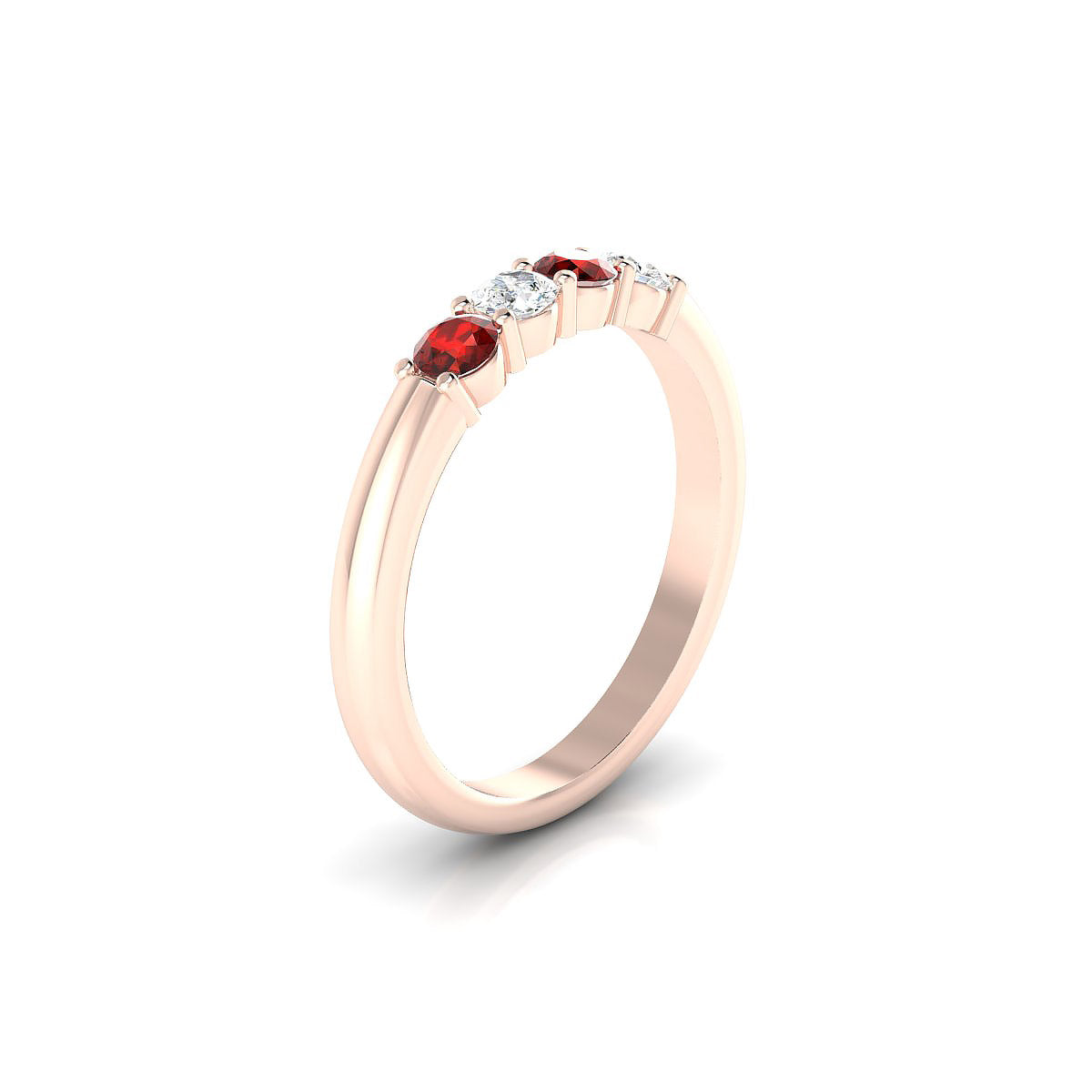 Passion | 18k Rose Gold 3 mm Round Garnet Ring