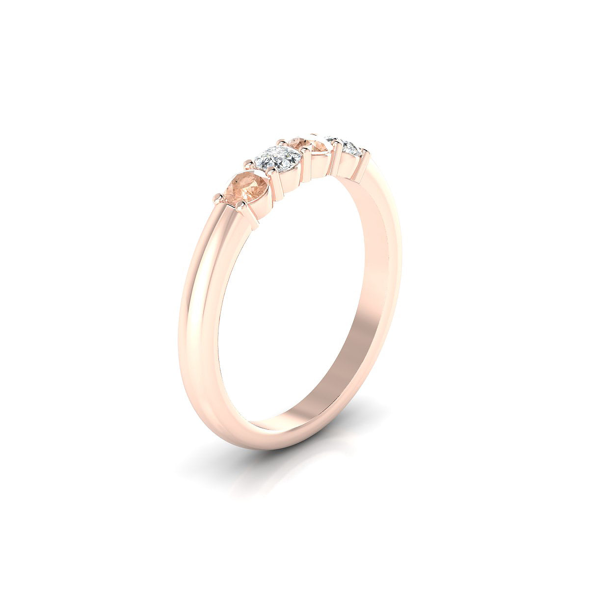 Passion | 18k Rose Gold 3 mm Round Morganite Ring