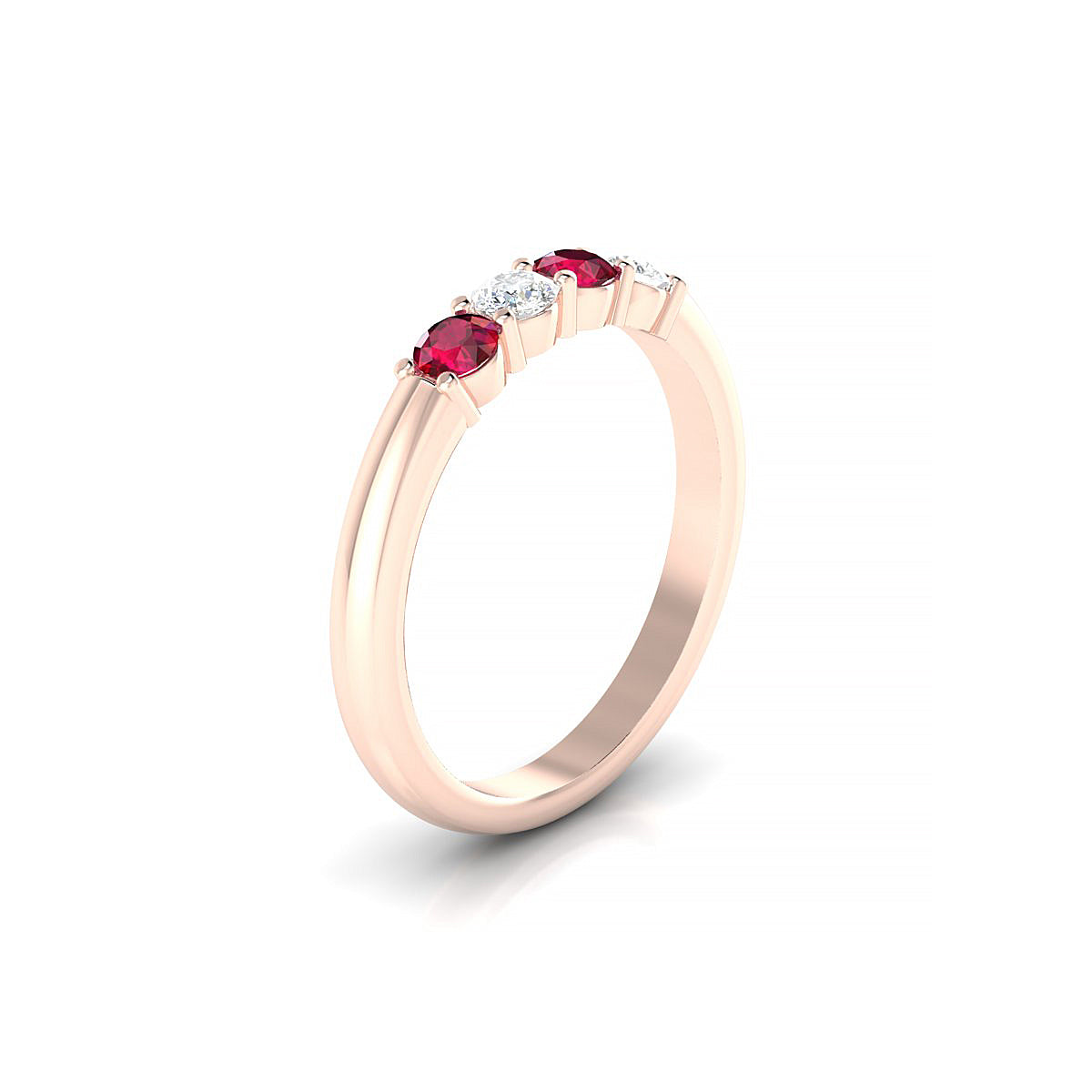 Passion | 18k Rose Gold 3 mm Round Ruby Ring