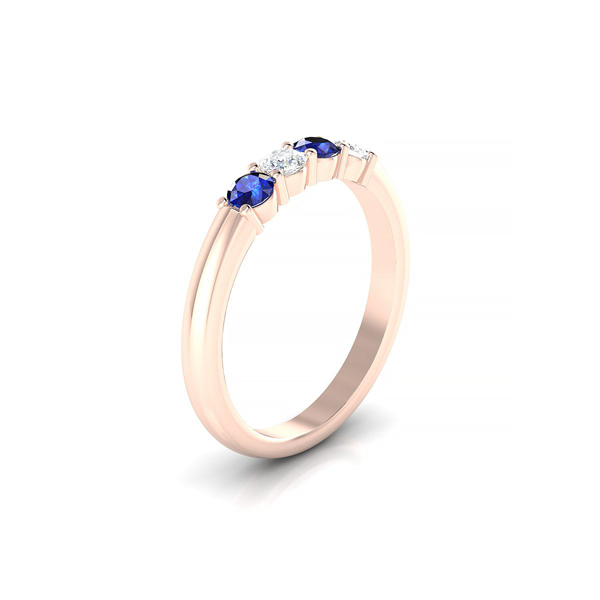Passion | 18k Rose Gold 3 mm Round Sapphire Ring