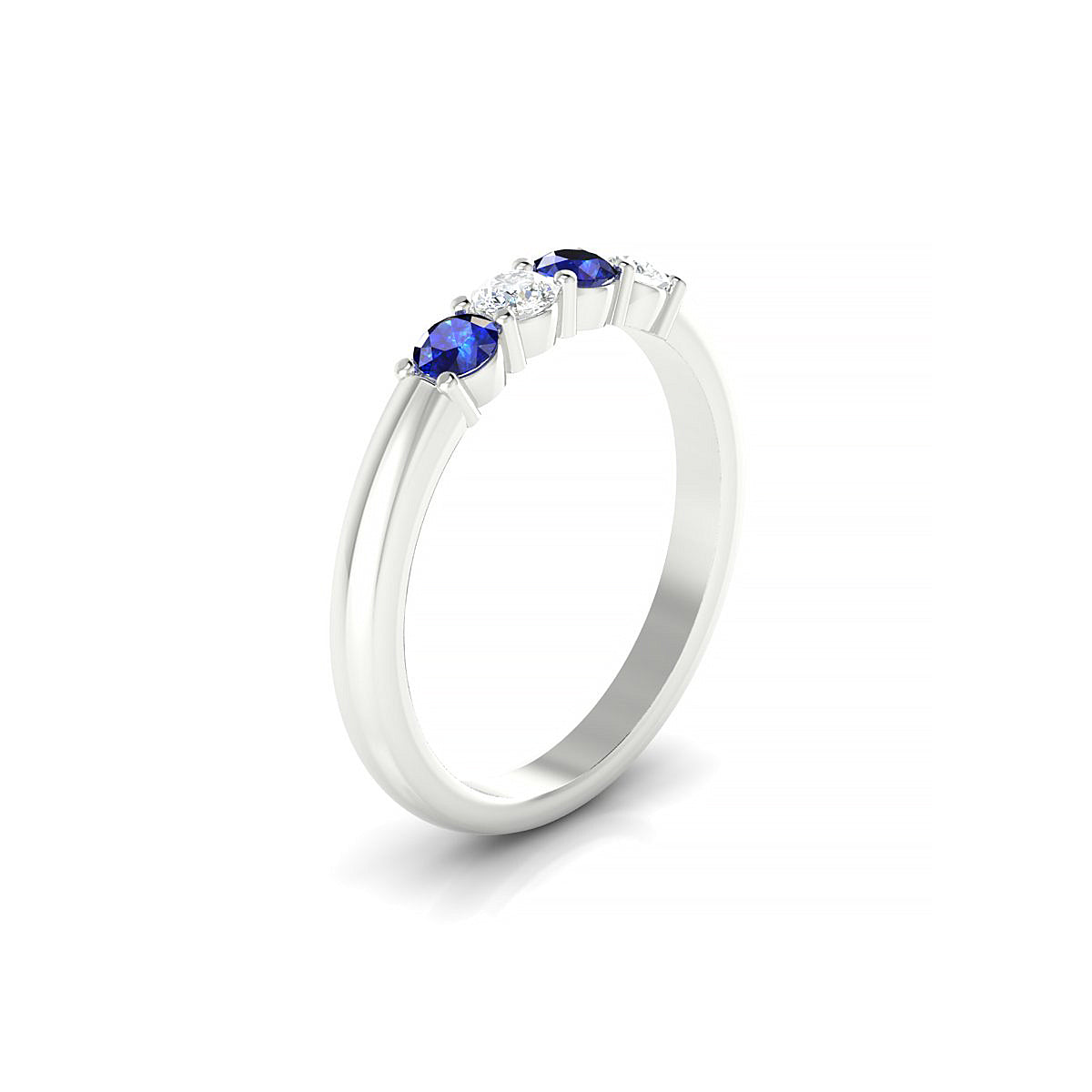 Passion | 18k White Gold 3 mm Round Sapphire Ring