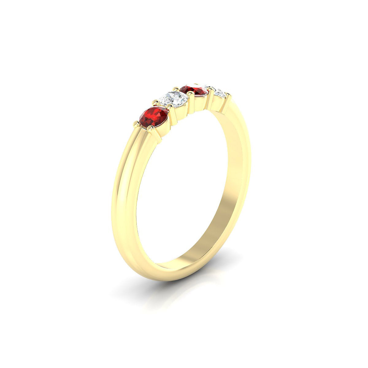 Passion | 18k Yellow Gold 3 mm Round Garnet Ring
