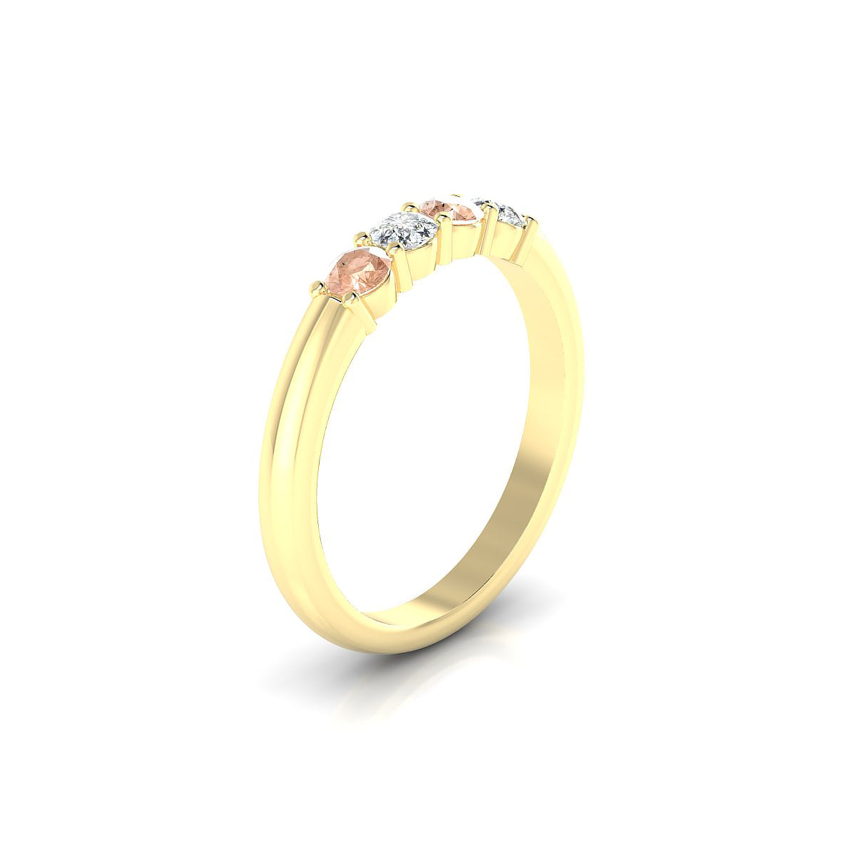 Passion | 18k Yellow Gold 3 mm Round Morganite Ring