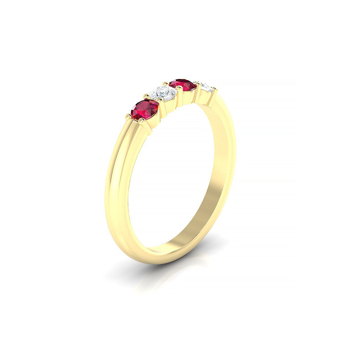 Passion | 18k Yellow Gold 3 mm Round Ruby Ring