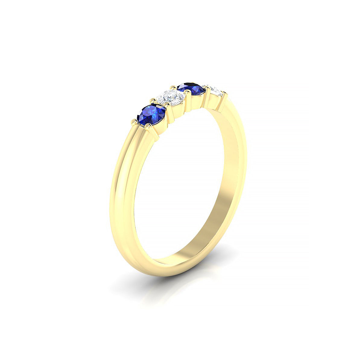 Passion | 18k Yellow Gold 3 mm Round Sapphire Ring
