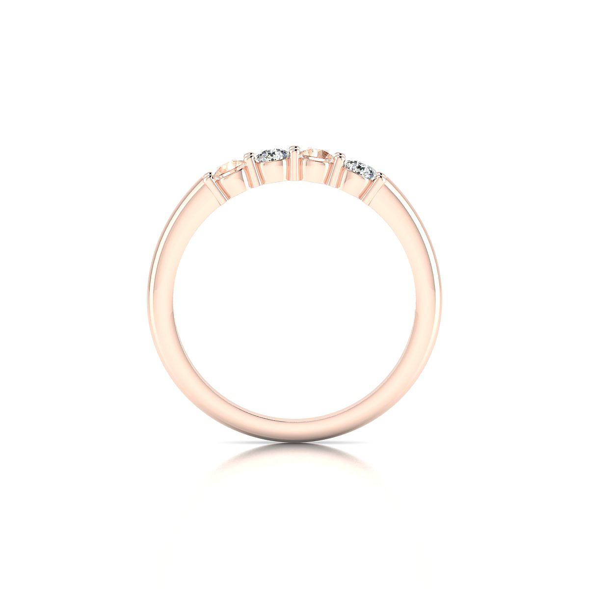 Passion | 18k Rose Gold 3 mm Round Morganite Ring